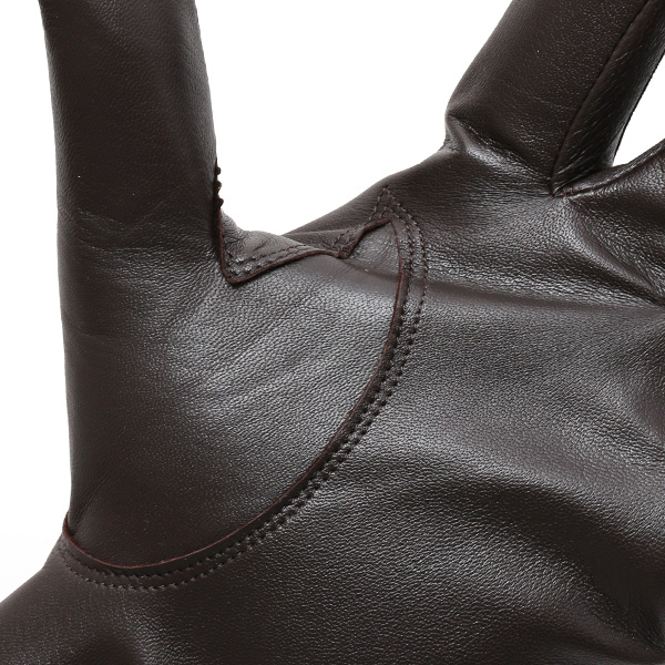  手袋 メンズ 本革 レザー カシミヤ混 カシミア混 ダークブラウン ブラウン 茶 茶色 日本製 手袋 ラムスキン(仔羊革) グローブ [KURODA(クロダ)]