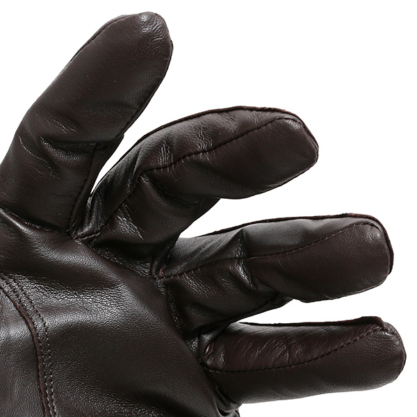  手袋 メンズ 本革 レザー カシミヤ混 カシミア混 ダークブラウン ブラウン 茶 茶色 日本製 手袋 ラムスキン(仔羊革) グローブ [KURODA(クロダ)]