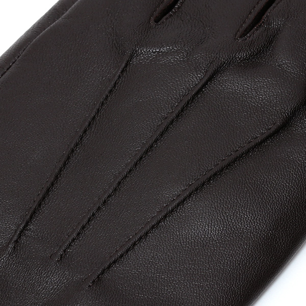  手袋 メンズ 本革 レザー カシミヤ混 カシミア混 ダークブラウン ブラウン 茶 茶色 日本製 手袋 ラムスキン(仔羊革) グローブ [KURODA(クロダ)]