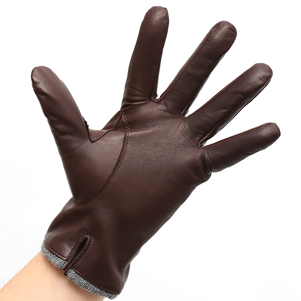  イタリア製ラムスキン(仔羊革)×カシミヤ混裏地 メンズ 手袋 ブラウン 茶 茶色 本革 レザー カシミヤ混 カシミア混 高級 大人 皮 てぶくろ