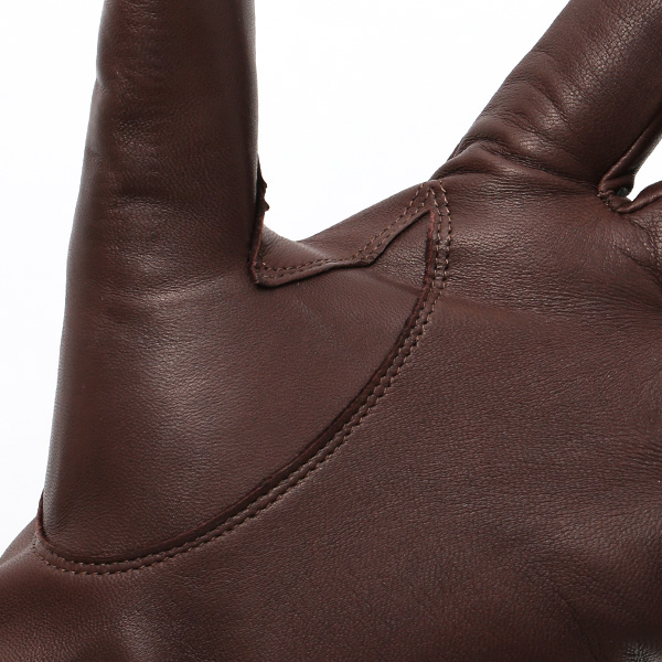  イタリア製ラムスキン(仔羊革)×カシミヤ混裏地 メンズ 手袋 ブラウン 茶 茶色 本革 レザー カシミヤ混 カシミア混 高級 大人 皮 てぶくろ