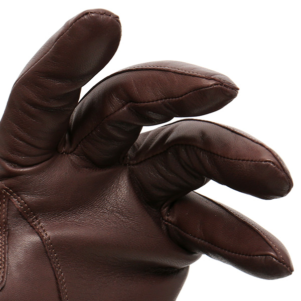 イタリア製ラムスキン(仔羊革)×カシミヤ混裏地 メンズ 手袋 ブラウン 茶 茶色 本革 レザー カシミヤ混 カシミア混 高級 大人 皮 てぶくろ