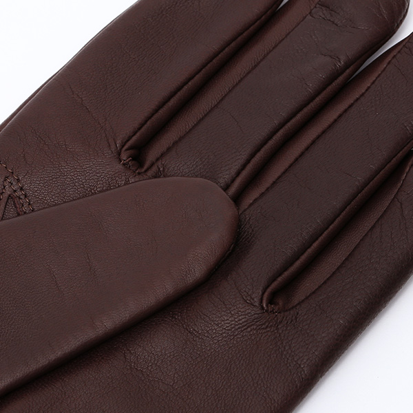  イタリア製ラムスキン(仔羊革)×カシミヤ混裏地 メンズ 手袋 ブラウン 茶 茶色 本革 レザー カシミヤ混 カシミア混 高級 大人 皮 てぶくろ