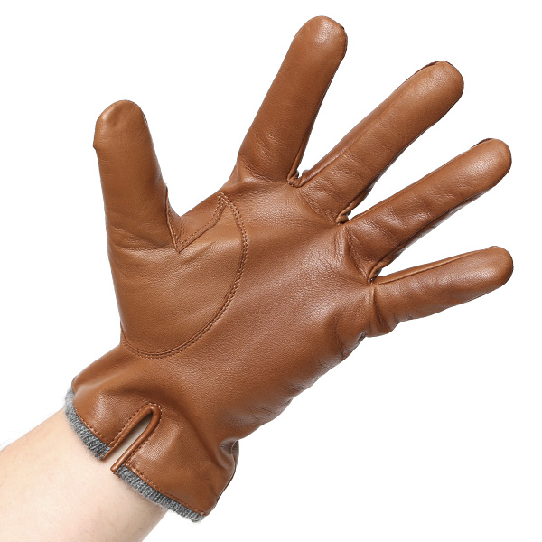  イタリア製ラムスキン(仔羊革)×カシミヤ混裏地 メンズ 手袋 ブラウン 茶 茶色 本革 レザー カシミヤ混 カシミア混 高級 大人 皮 てぶくろ