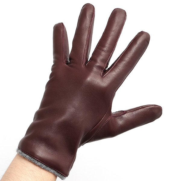  イタリア製ラムスキン(仔羊革)×カシミヤ混裏地 メンズ 手袋 ブラウン 茶 茶色 本革 レザー カシミヤ混 カシミア混 高級 大人 皮 てぶくろ