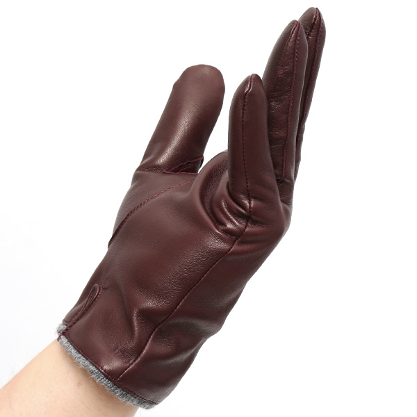  イタリア製ラムスキン(仔羊革)×カシミヤ混裏地 メンズ 手袋 ブラウン 茶 茶色 本革 レザー カシミヤ混 カシミア混 高級 大人 皮 てぶくろ
