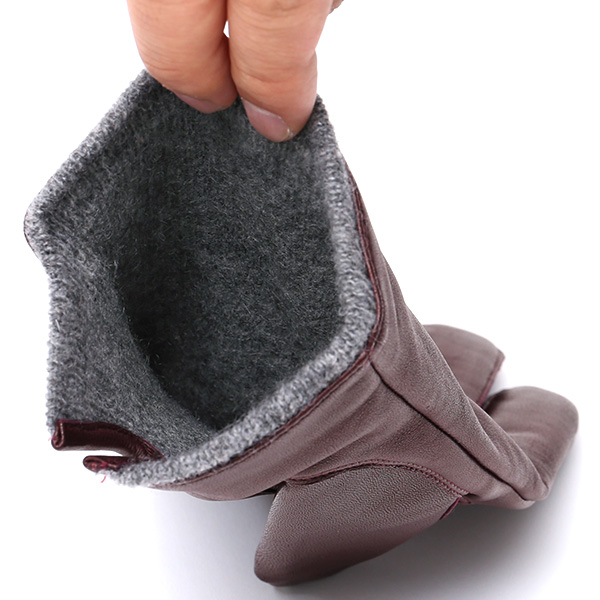  イタリア製ラムスキン(仔羊革)×カシミヤ混裏地 メンズ 手袋 ブラウン 茶 茶色 本革 レザー カシミヤ混 カシミア混 高級 大人 皮 てぶくろ