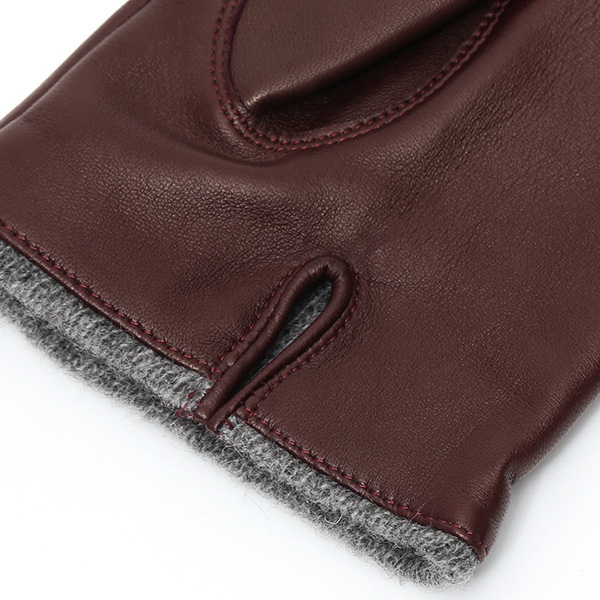  イタリア製ラムスキン(仔羊革)×カシミヤ混裏地 メンズ 手袋 ブラウン 茶 茶色 本革 レザー カシミヤ混 カシミア混 高級 大人 皮 てぶくろ