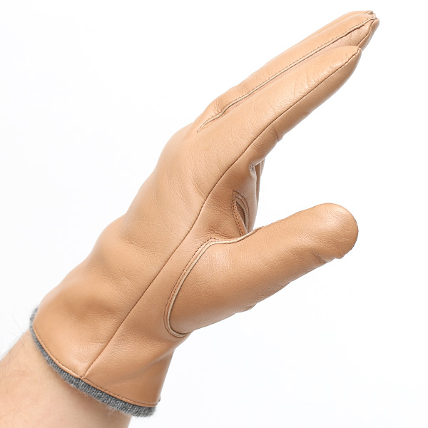  イタリア製ラムスキン(仔羊革)×カシミヤ混裏地 メンズ 手袋 ブラウン 茶 茶色 本革 レザー カシミヤ混 カシミア混 高級 大人 皮 てぶくろ