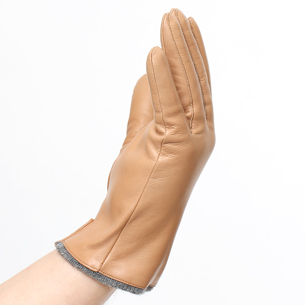  イタリア製ラムスキン(仔羊革)×カシミヤ混裏地 メンズ 手袋 ブラウン 茶 茶色 本革 レザー カシミヤ混 カシミア混 高級 大人 皮 てぶくろ