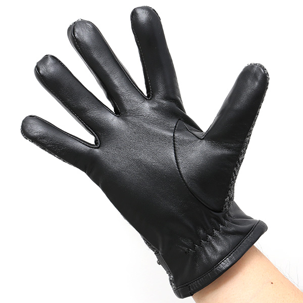  ハリスツイード(Harris Tweed) 手袋 メンズ 本革 レザー スマートフォン対応 スマホ グレー グレイ 灰色 ウール 手袋 グローブ KURODA(クロダ)