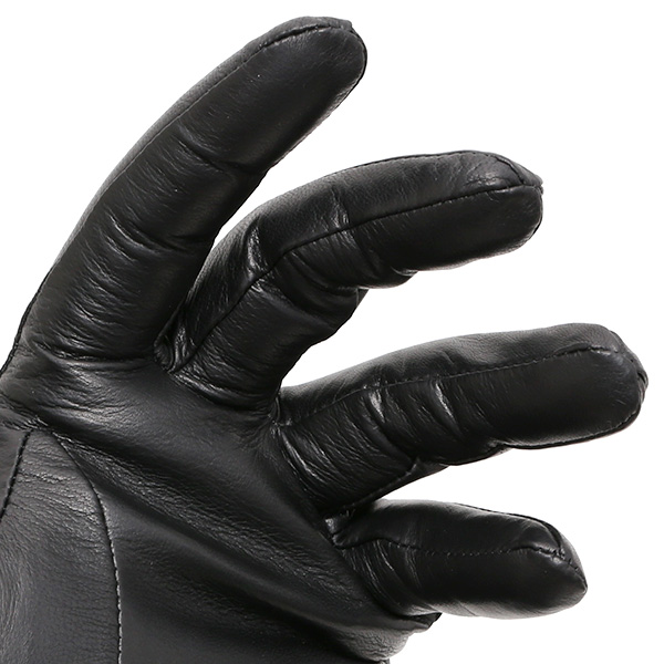  手袋 メンズ 本革 レザー カシミヤ混 カシミア混 ブラック 黒 黒色 手袋 ラムスキン(イタリア製羊革) グローブ KURODA(クロダ)