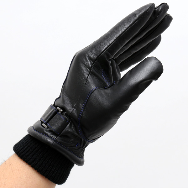  創業40年の手袋専門ブランドKURODA ラムスキン(仔羊)革手袋 メンズ ブラック 黒 黒色 本革 レザー 男性 男 プレゼント クリスマス ギフト