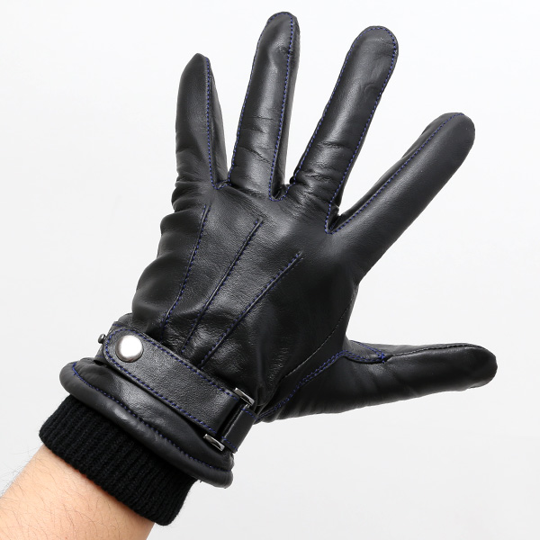  創業40年の手袋専門ブランドKURODA ラムスキン(仔羊)革手袋 メンズ ブラック 黒 黒色 本革 レザー 男性 男 プレゼント クリスマス ギフト