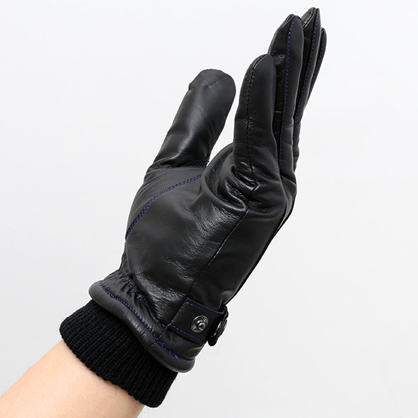  創業40年の手袋専門ブランドKURODA ラムスキン(仔羊)革手袋 メンズ ブラック 黒 黒色 本革 レザー 男性 男 プレゼント クリスマス ギフト