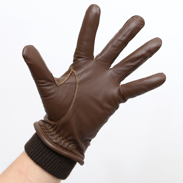  創業40年の手袋専門ブランドKURODA ラムスキン(仔羊)革手袋 メンズ ブラウン 茶 茶色 本革 レザー 男性 男 プレゼント クリスマス ギフト