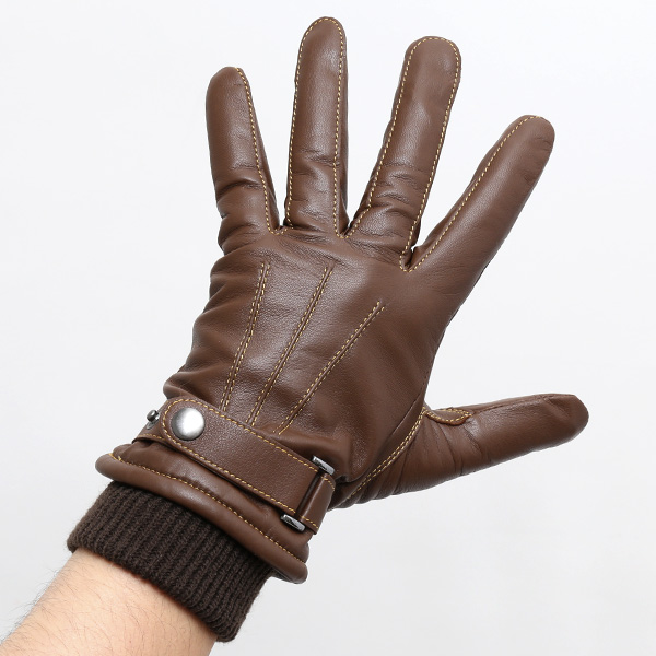  創業40年の手袋専門ブランドKURODA ラムスキン(仔羊)革手袋 メンズ ブラウン 茶 茶色 本革 レザー 男性 男 プレゼント クリスマス ギフト