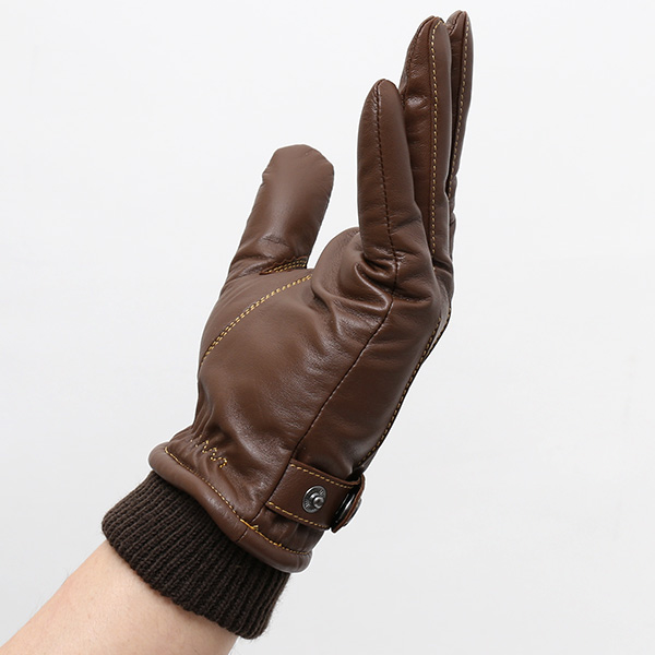  創業40年の手袋専門ブランドKURODA ラムスキン(仔羊)革手袋 メンズ ブラウン 茶 茶色 本革 レザー 男性 男 プレゼント クリスマス ギフト
