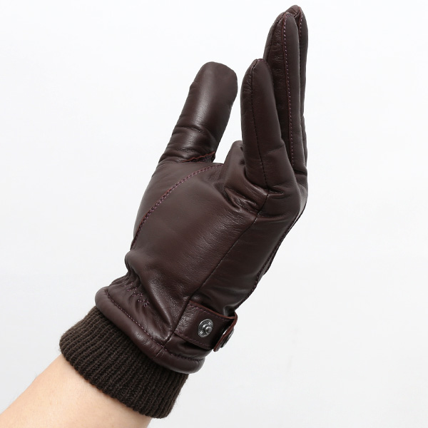  創業40年の手袋専門ブランドKURODA ラムスキン(仔羊)革手袋 メンズ ダークブラウン ブラウン 茶 茶色 本革 レザー 男性 男 プレゼント クリスマス ギフト