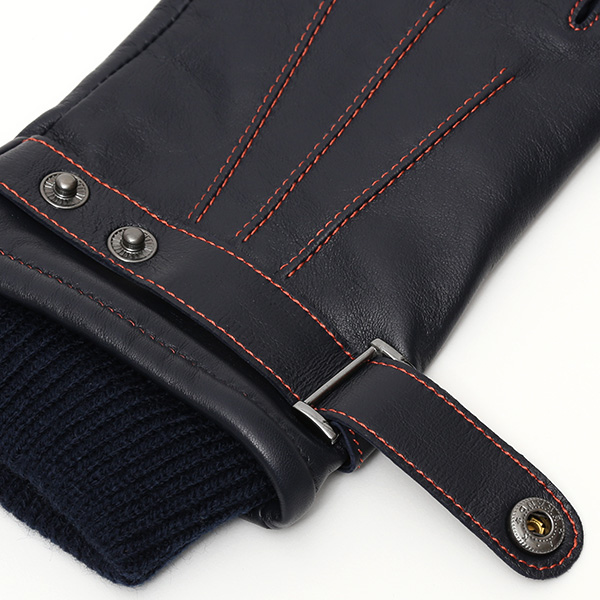  創業40年の手袋専門ブランドKURODA ラムスキン(仔羊)革手袋 メンズ ブルー ネイビー 青色 本革 レザー 男性 男 プレゼント クリスマス ギフト