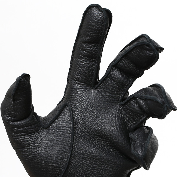 手袋 メンズ 本革 レザー カシミヤ混 カシミア混 ブラック 黒 黒色 手袋 ディアスキン(鹿革) グローブ KURODA(クロダ)