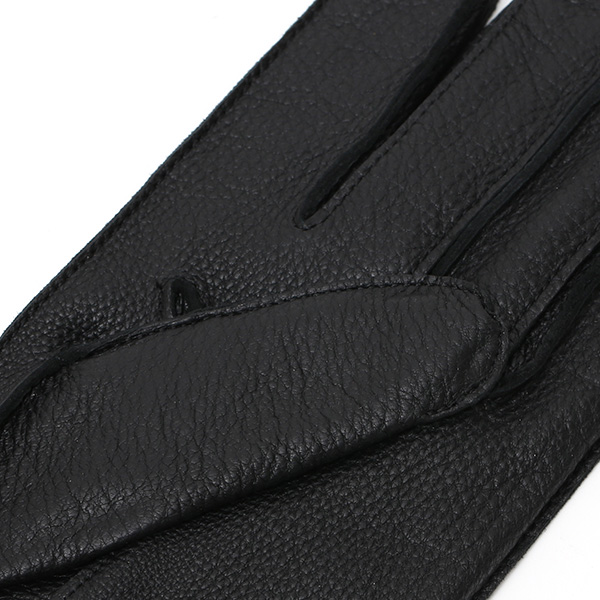  手袋 メンズ 本革 レザー カシミヤ混 カシミア混 ブラック 黒 黒色 手袋 ディアスキン(鹿革) グローブ KURODA(クロダ)