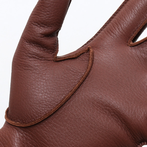  手袋 メンズ 本革 レザー カシミヤ混 カシミア混 ブラウン 茶 茶色 手袋 ディアスキン(鹿革) グローブ KURODA(クロダ)