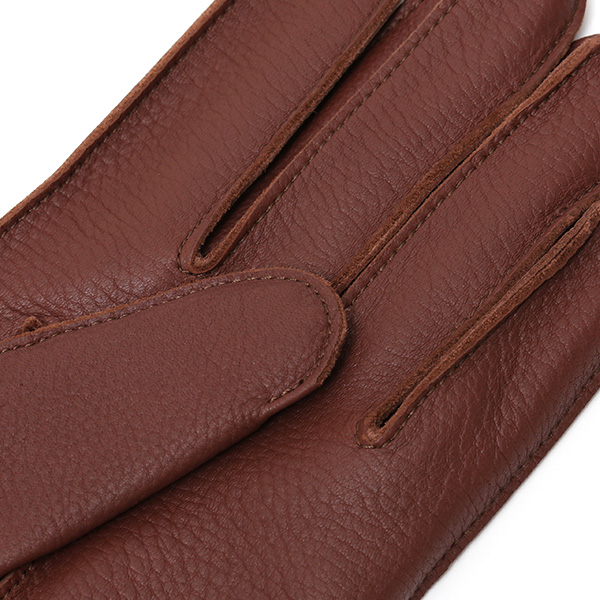  手袋 メンズ 本革 レザー カシミヤ混 カシミア混 ブラウン 茶 茶色 手袋 ディアスキン(鹿革) グローブ KURODA(クロダ)