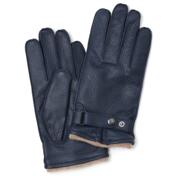 KURODA(クロダ) 鹿革 メンズ 手袋 ネイビー