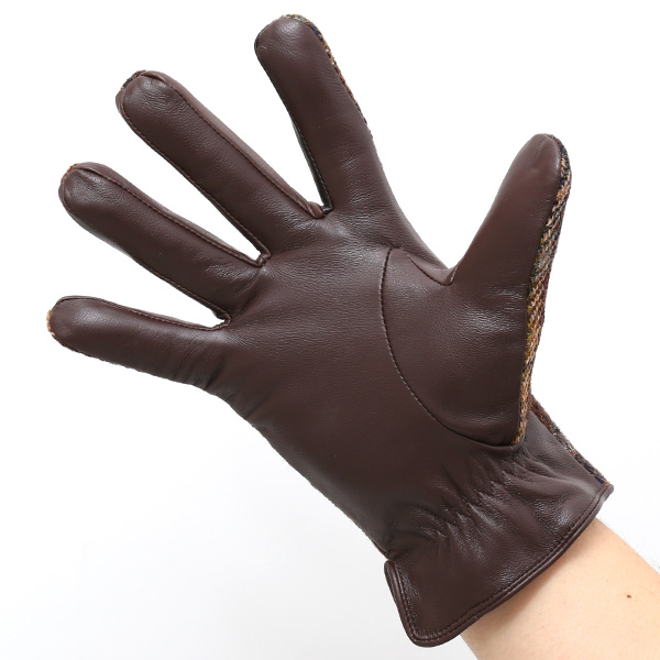  ブリティッシュウール 手袋 メンズ 本革 レザー スマートフォン対応 スマホ ブラウン 茶 茶色 手袋 グローブ KURODA(クロダ)