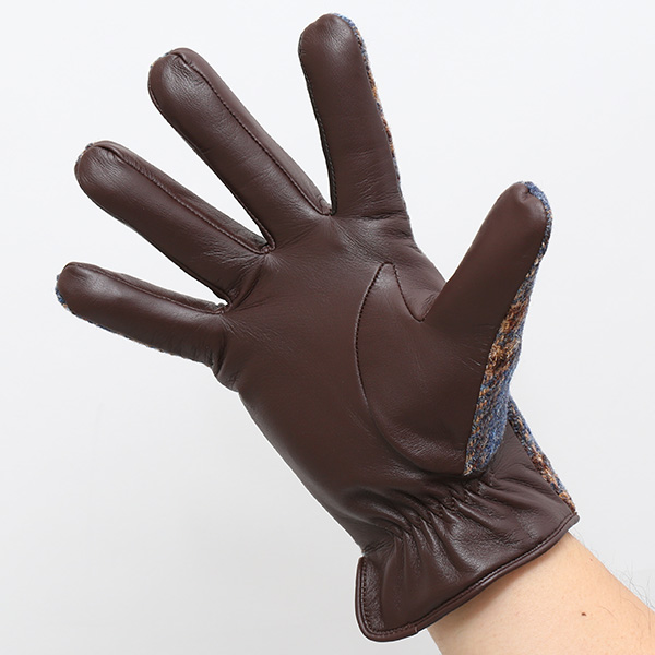  ブリティッシュウール 手袋 メンズ 本革 レザー スマートフォン対応 スマホ ブルー ネイビー 青色 手袋 グローブ KURODA(クロダ)