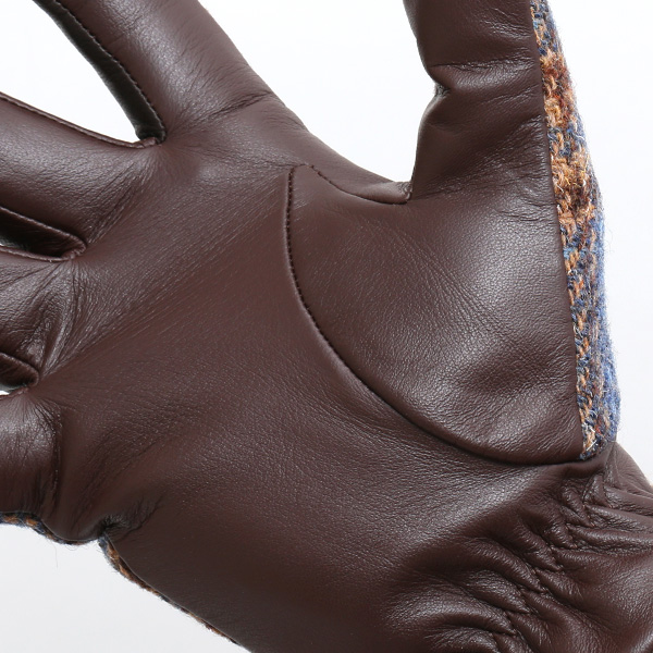  ブリティッシュウール 手袋 メンズ 本革 レザー スマートフォン対応 スマホ ブルー ネイビー 青色 手袋 グローブ KURODA(クロダ)