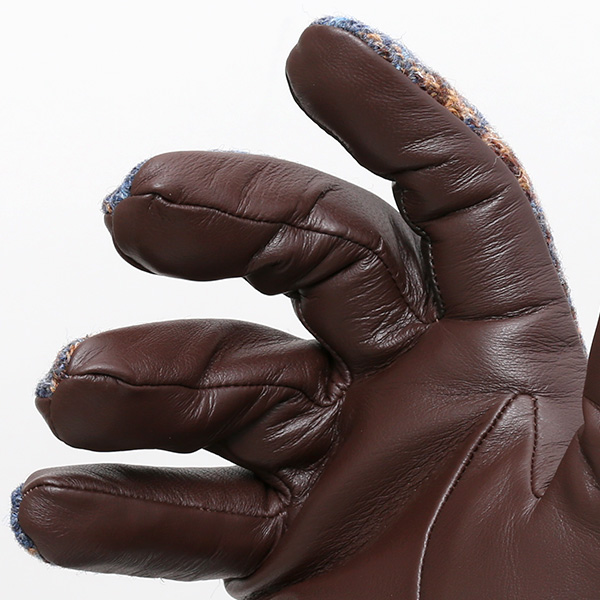  ブリティッシュウール 手袋 メンズ 本革 レザー スマートフォン対応 スマホ ブルー ネイビー 青色 手袋 グローブ KURODA(クロダ)