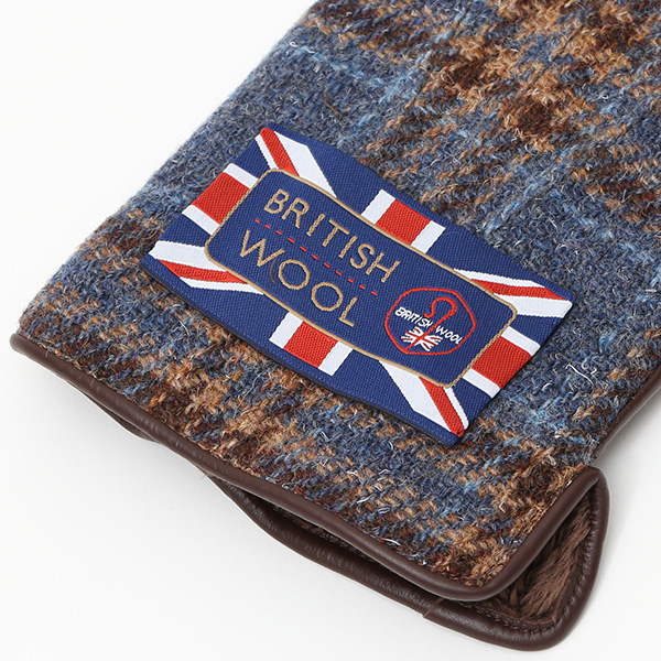  ブリティッシュウール 手袋 メンズ 本革 レザー スマートフォン対応 スマホ ブルー ネイビー 青色 手袋 グローブ KURODA(クロダ)