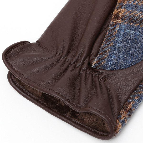  ブリティッシュウール 手袋 メンズ 本革 レザー スマートフォン対応 スマホ ブルー ネイビー 青色 手袋 グローブ KURODA(クロダ)