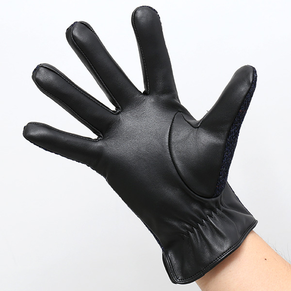  ブリティッシュウール 手袋 メンズ 本革 レザー スマートフォン対応 スマホ ブルー ネイビー 青色 手袋 グローブ KURODA(クロダ)