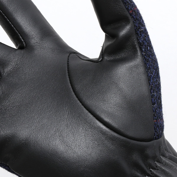  ブリティッシュウール 手袋 メンズ 本革 レザー スマートフォン対応 スマホ ブルー ネイビー 青色 手袋 グローブ KURODA(クロダ)