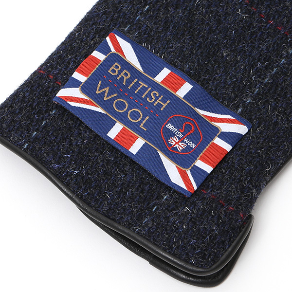  ブリティッシュウール 手袋 メンズ 本革 レザー スマートフォン対応 スマホ ブルー ネイビー 青色 手袋 グローブ KURODA(クロダ)