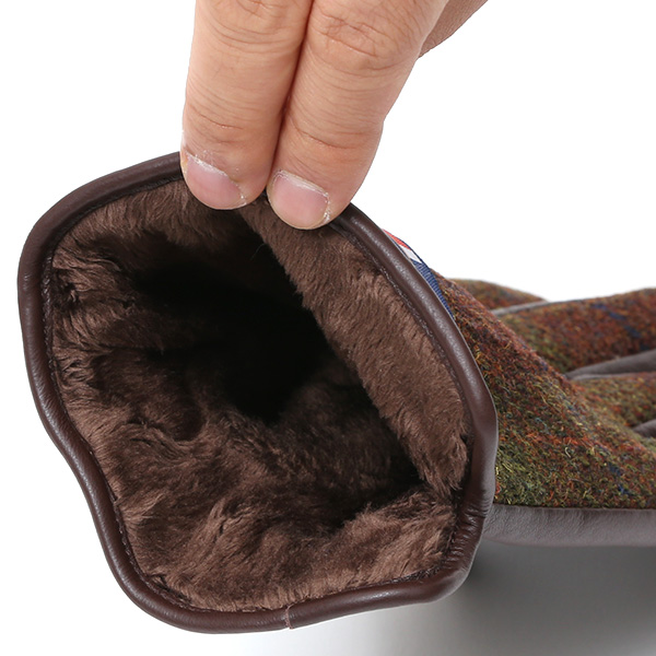 ブリティッシュウール 手袋 メンズ 本革 レザー スマートフォン対応 スマホ グリーン 緑色 手袋 グローブ KURODA(クロダ)