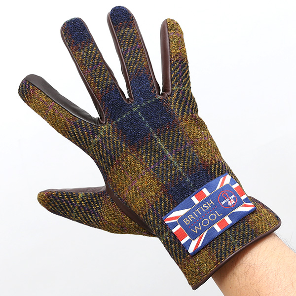  ブリティッシュウール 手袋 メンズ 本革 レザー スマートフォン対応 スマホ イエロー 黄色 手袋 グローブ KURODA(クロダ)