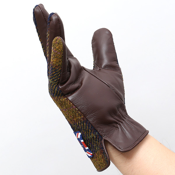  ブリティッシュウール 手袋 メンズ 本革 レザー スマートフォン対応 スマホ イエロー 黄色 手袋 グローブ KURODA(クロダ)