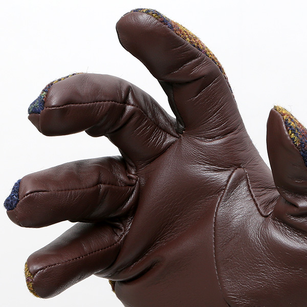  ブリティッシュウール 手袋 メンズ 本革 レザー スマートフォン対応 スマホ イエロー 黄色 手袋 グローブ KURODA(クロダ)