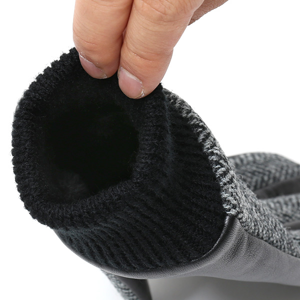  ハリスツイード 手袋 メンズ 本革 レザー スマートフォン対応 グレー グレイ 灰色 ウール 手袋 グローブ KURODA(クロダ)