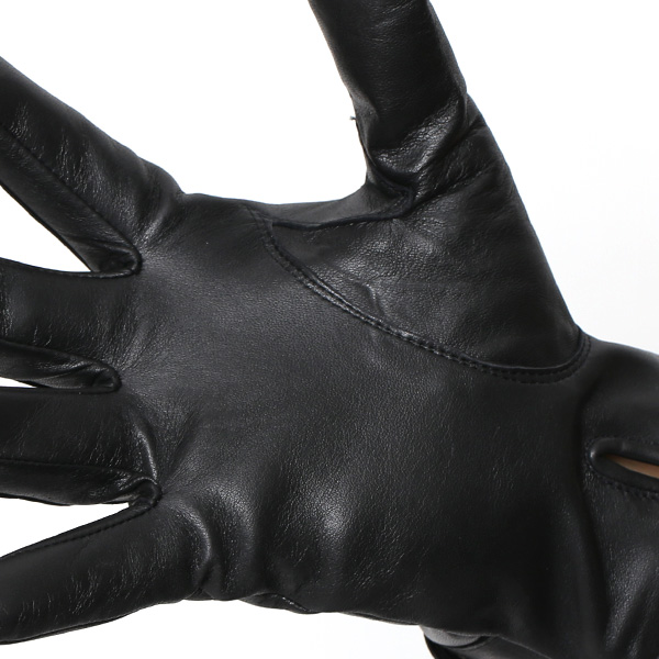  手袋 メンズ 本革 レザー カシミヤ混 カシミア混 ブラック 黒 黒色 日本製 手袋 ラムスキン(仔羊革) グローブ 皮 てぶくろ [KURODA(クロダ)]