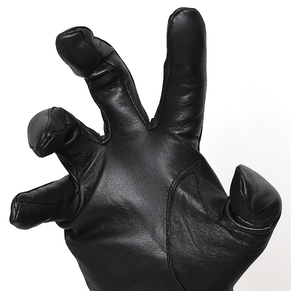  手袋 メンズ 本革 レザー カシミヤ混 カシミア混 ブラック 黒 黒色 日本製 手袋 ラムスキン(仔羊革) グローブ 皮 てぶくろ [KURODA(クロダ)]