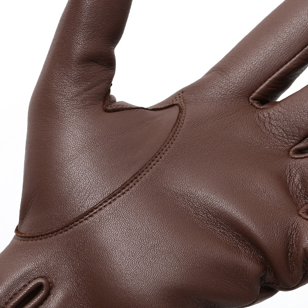  手袋 メンズ 本革 レザー カシミヤ混 カシミア混 ブラウン 茶 茶色 日本製 手袋 ラムスキン(仔羊革) グローブ 皮 てぶくろ [KURODA(クロダ)]