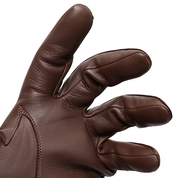  手袋 メンズ 本革 レザー カシミヤ混 カシミア混 ブラウン 茶 茶色 日本製 手袋 ラムスキン(仔羊革) グローブ 皮 てぶくろ [KURODA(クロダ)]