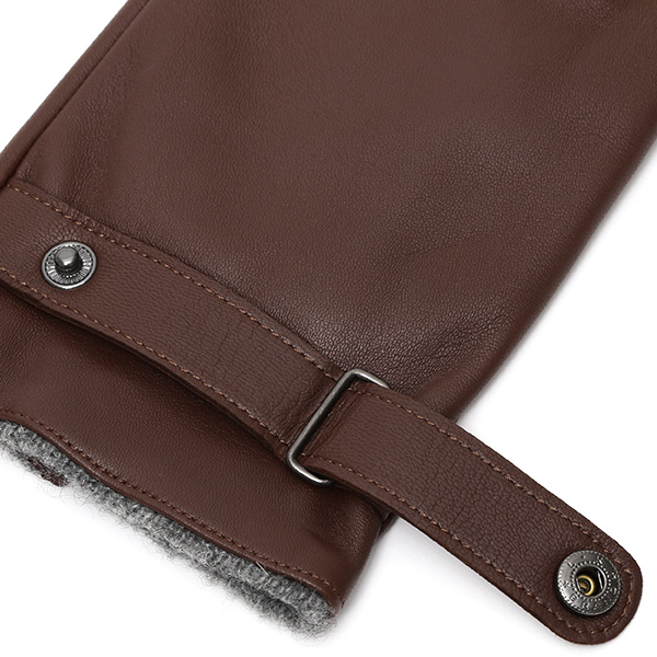  手袋 メンズ 本革 レザー カシミヤ混 カシミア混 ブラウン 茶 茶色 日本製 手袋 ラムスキン(仔羊革) グローブ 皮 てぶくろ [KURODA(クロダ)]