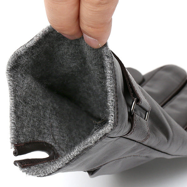  手袋 メンズ 本革 レザー カシミヤ混 カシミア混 ダークブラウン ブラウン 茶 茶色 日本製 手袋 ラムスキン(仔羊革) グローブ 皮 てぶくろ [KURODA(クロダ)]