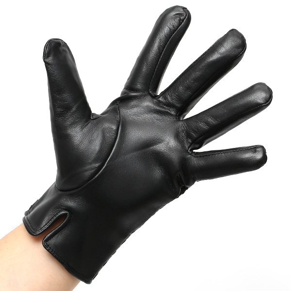  KURODA(クロダ) イントレチャート ラムスキン(仔羊)革手袋 メンズ ブラック 黒 黒色 本革 編み込み てぶくろ 皮 おしゃれ 高級 大人